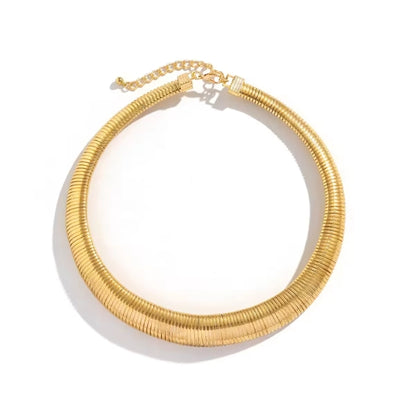 Bold Gold Plated Thick Chunky Necklace