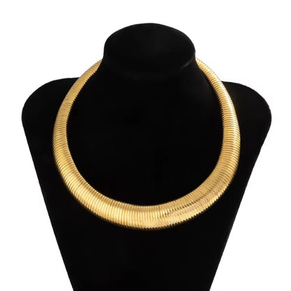 Bold Gold Plated Thick Chunky Necklace