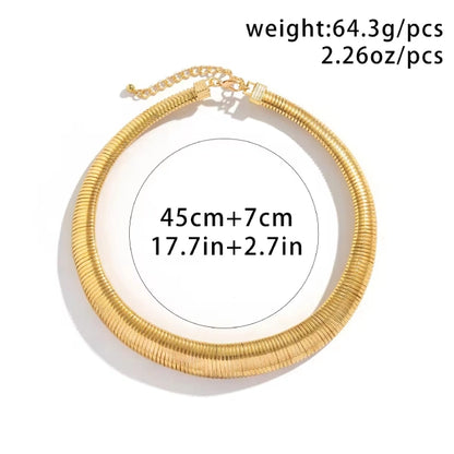 Bold Gold Plated Thick Chunky Necklace