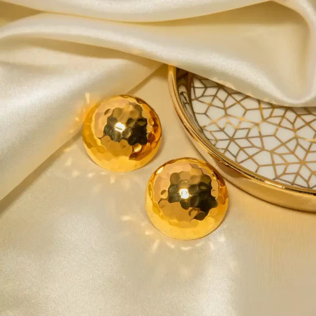 Aura Hammered Hemisphere Studs