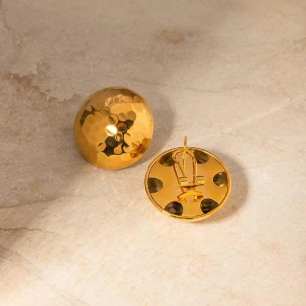 Aura Hammered Hemisphere Studs