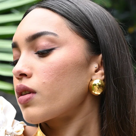 Aura Hammered Hemisphere Studs