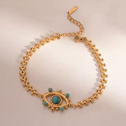 Turquoise Nazar Chain Bracelet