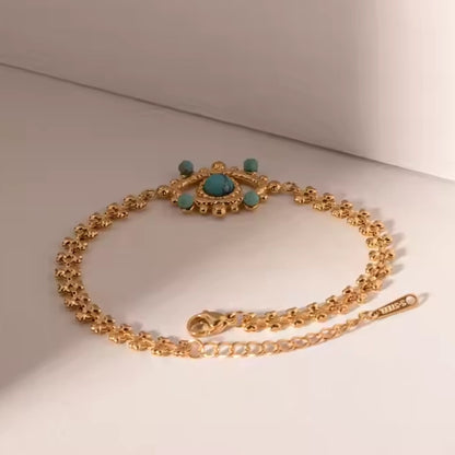 Turquoise Nazar Chain Bracelet