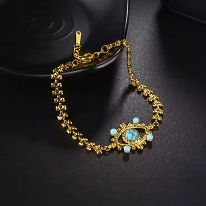 Turquoise Nazar Chain Bracelet