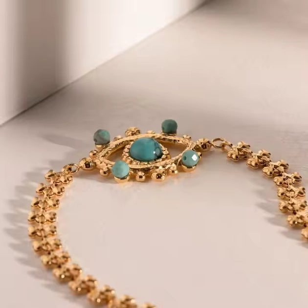 Turquoise Nazar Chain Bracelet