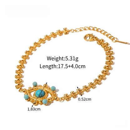 Turquoise Nazar Chain Bracelet
