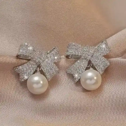 Sparking Bow with Pearl Studs
