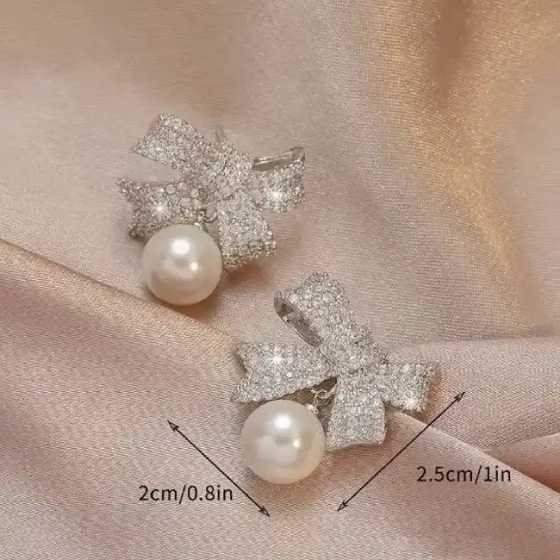 Sparking Bow with Pearl Studs