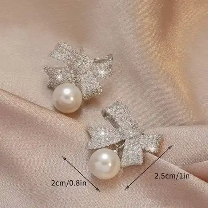 Sparking Bow with Pearl Studs
