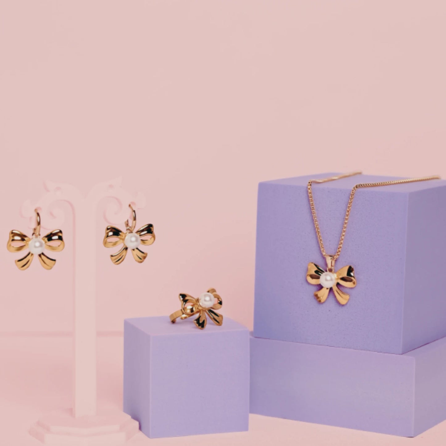 Bow with Pearl Jewellery Set