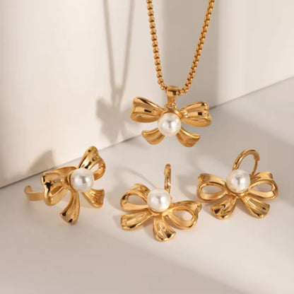 Bow with Pearl Jewellery Set