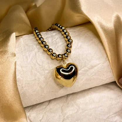 Brass Beads Love Charm Necklace