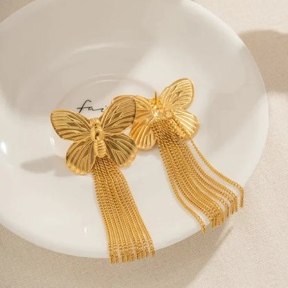 Butterfly Tassel Earrings