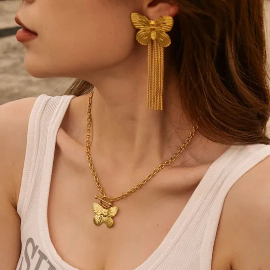 Butterfly Tassel Earrings