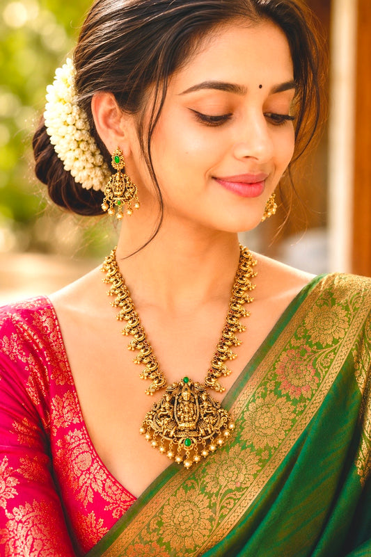 Shri Lakshmi Venkatesha Vaibhava - Micro Gold Plated Necklace Set.