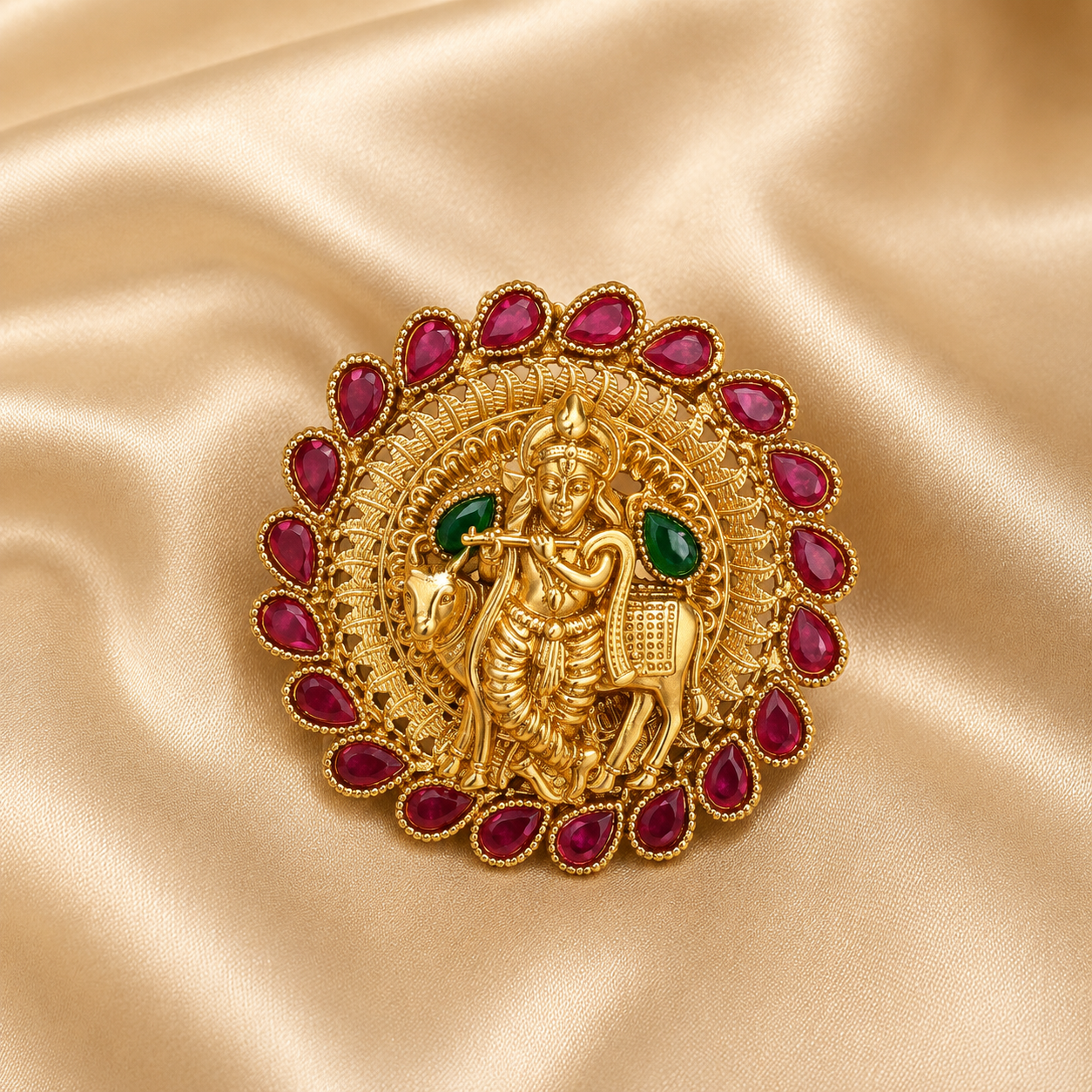 Gopala Jadau Kundan Statement Ring