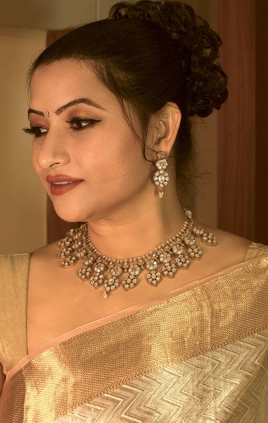 Maha Lavanya – Moissanite Mango Motif Necklace Set