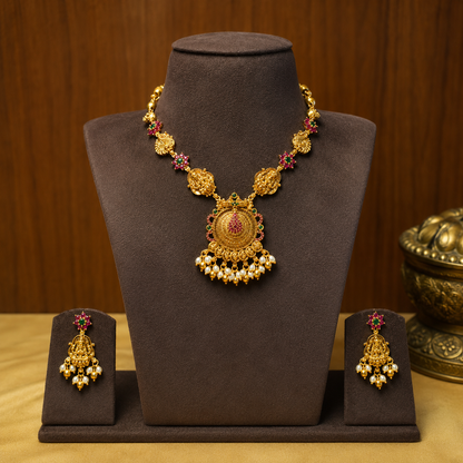 Shri Mayuri – Antique Temple Necklace Set.