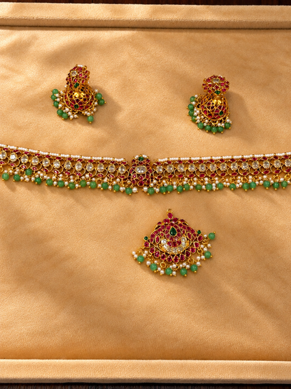 Tarangini Trimaya – Premium Kemp & Kundan Three-Way Convertible Choker