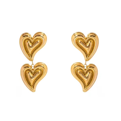 Cascading Curve Hearts Earring