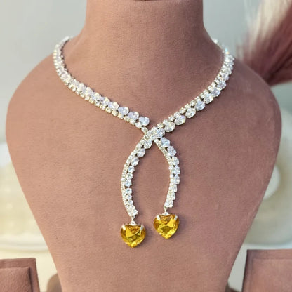 Citrine Spark Criss - Cross Necklace