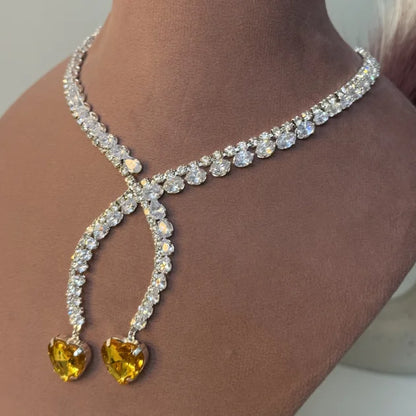 Citrine Spark Criss - Cross Necklace