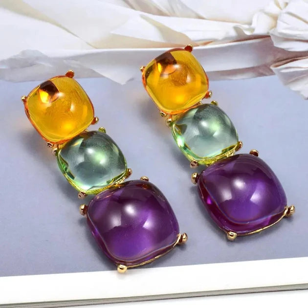 Colorful Trio Square Drops