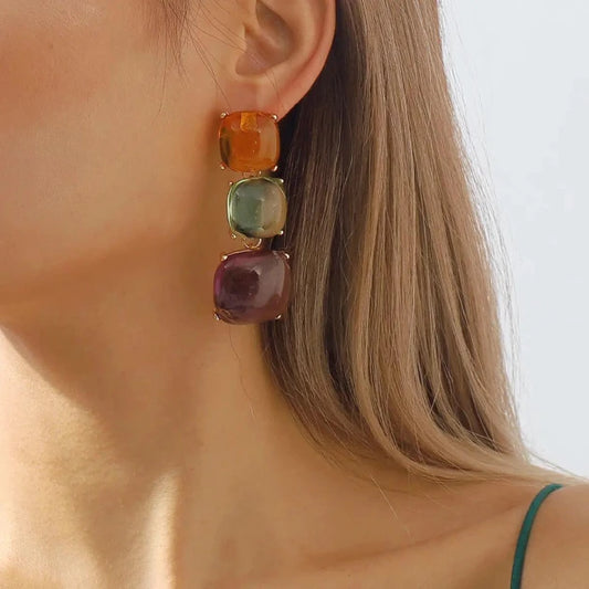Colorful Trio Square Drops
