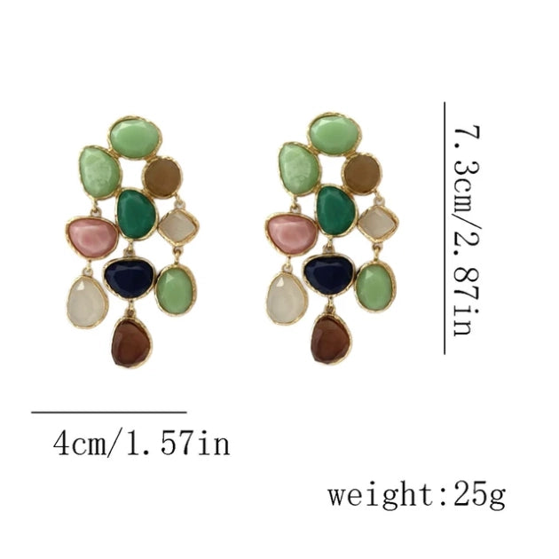 Colourful Resin Statement Danglers