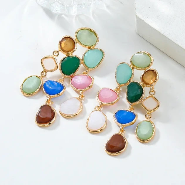 Colourful Resin Statement Danglers
