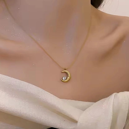 Crescent Pendant with Chain
