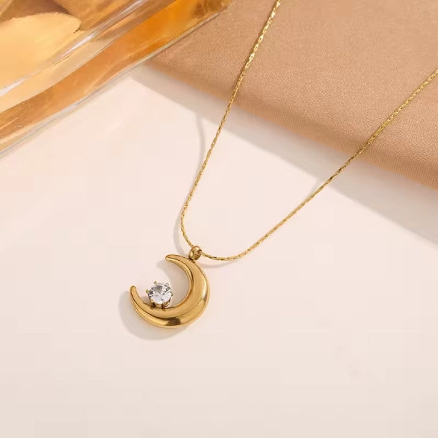 Crescent Pendant with Chain
