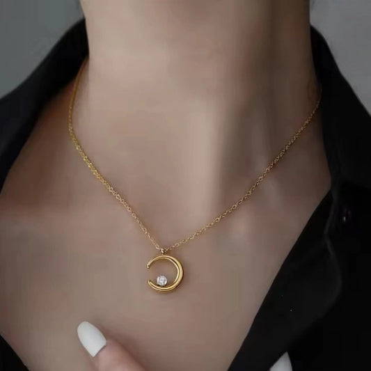 Crescent Pendant with Chain