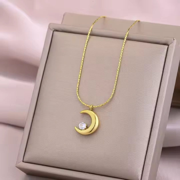 Crescent Pendant with Chain