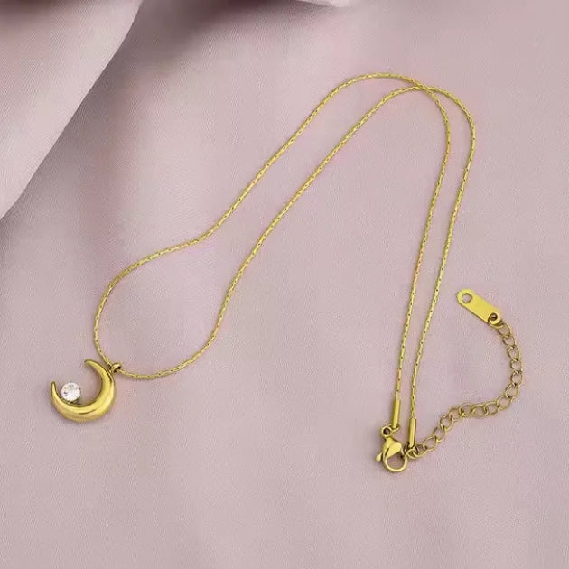 Crescent Pendant with Chain