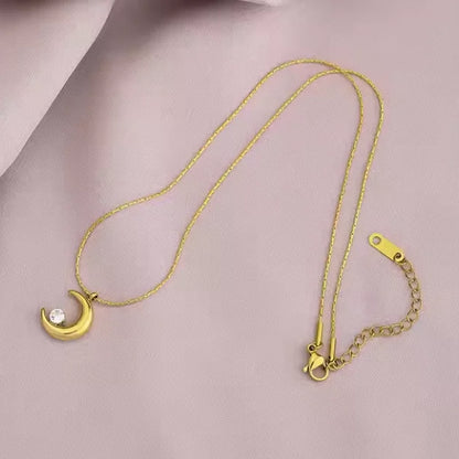 Crescent Pendant with Chain
