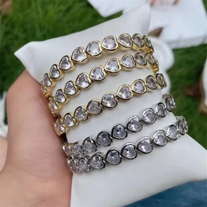 Heart Crystal Tennis Bracelet