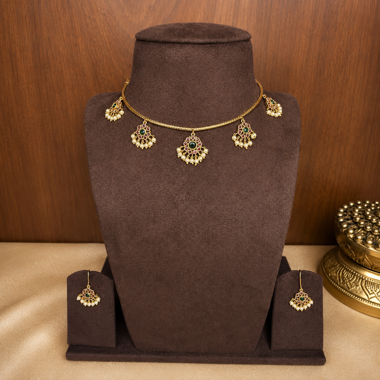 Pancha Manjari – Antique Temple Necklace Set.