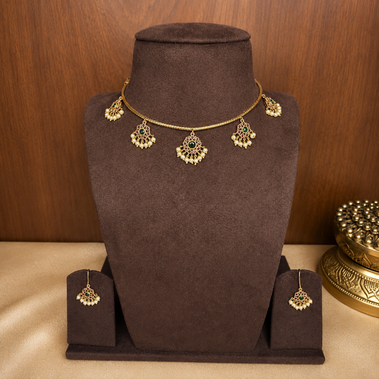 Pancha Manjari – Antique Temple Necklace Set.