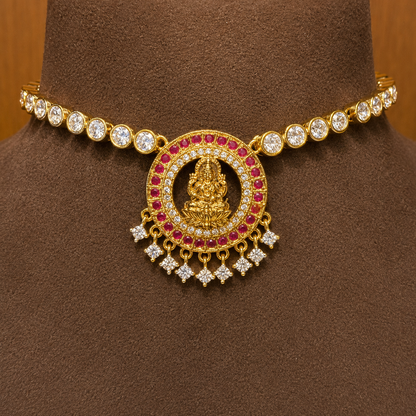 Shrimayi - Zircon Lakshmi Necklace Set.