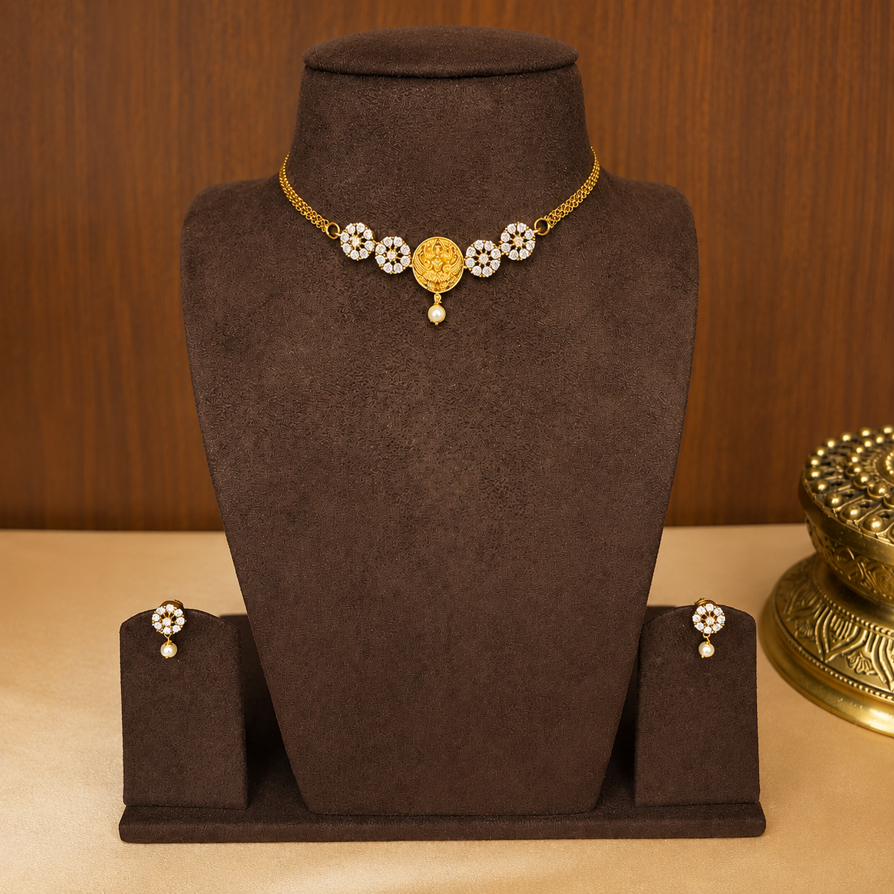 Shreelekha – Zircon Temple Choker Set.