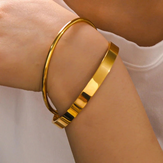 Double Layer Bangle Bracelet