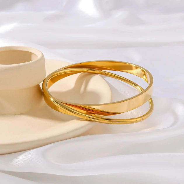 Double Layer Bangle Bracelet