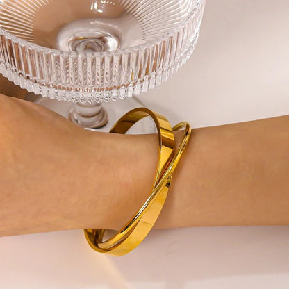 Double Layer Bangle Bracelet