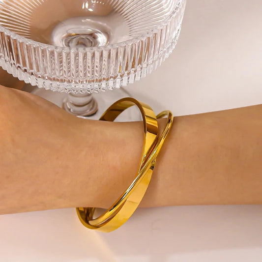 Double Layer Bangle Bracelet