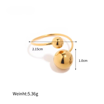 Dual Bead Ring - 18k Gold Plated