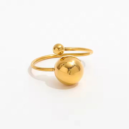 Dual Bead Ring - 18k Gold Plated