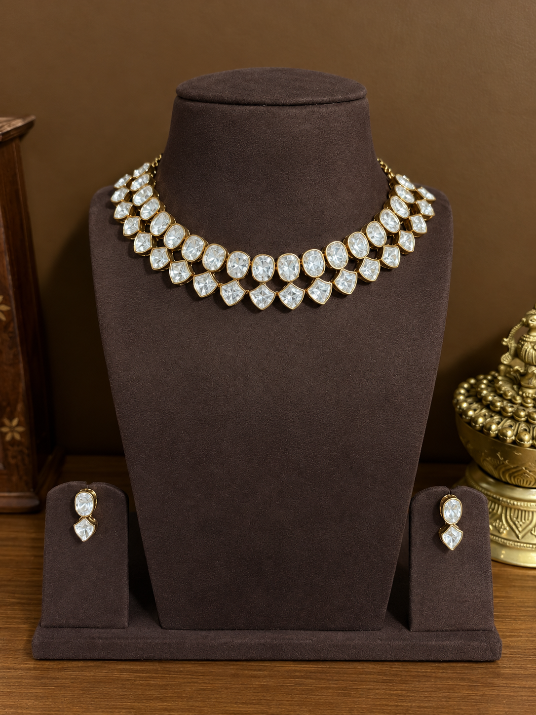 Samaira – Geometric Indo-Western Moissanite Necklace Set