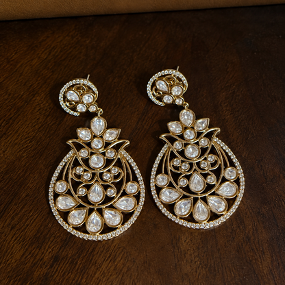 Aabha – Moissanite Polki Statement Earrings